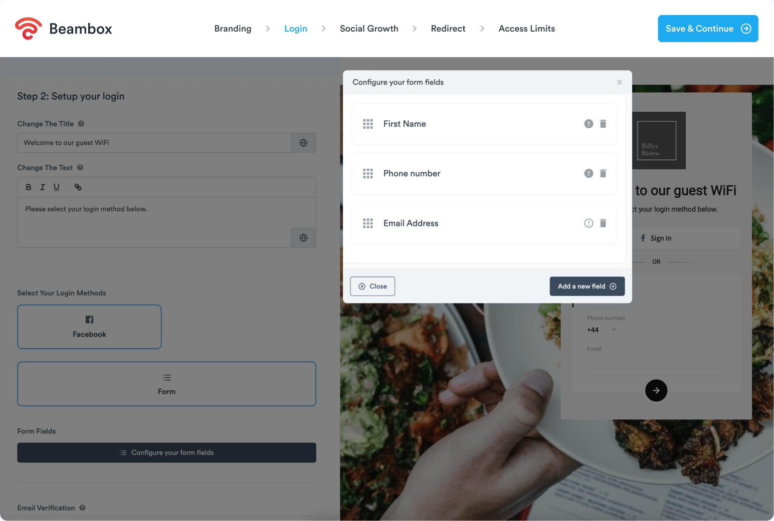 Screenshot of Beambox form fields to select for devices connected to your guest Wi-Fi network.