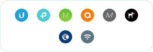 Beambox graphic of various WiFi providers, network management platforms, or hospitality-related services.